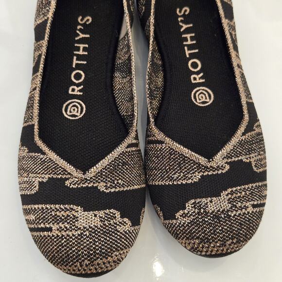 Rothy’s The Flat in Golden Shimmer Women’s Size 7 - Picture 3 of 8